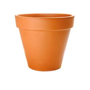 Vaso de flores de cerâmica vermelho, 6 polegadas, terra, cota