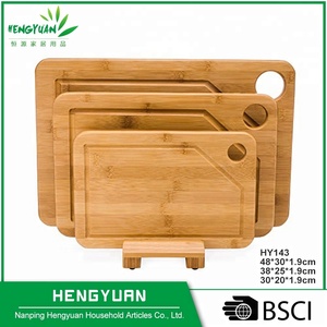 Juego de tablas de cortar de bambú de madera de 3 piezas con soporte para Cocina - Product Image 2
