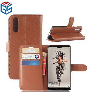 Folio Litchi Grain PU <span class=keywords><strong>téléphone</strong></span> à <span class=keywords><strong>clapet</strong></span> Etui pour Huawei P20 - Product Image 1