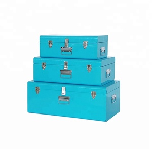 <span class=keywords><strong>Coffre</strong></span> de rangement en acier, lot de <span class=keywords><strong>3</strong></span> coffres de stockage en métal galvanisé - Product Image 5