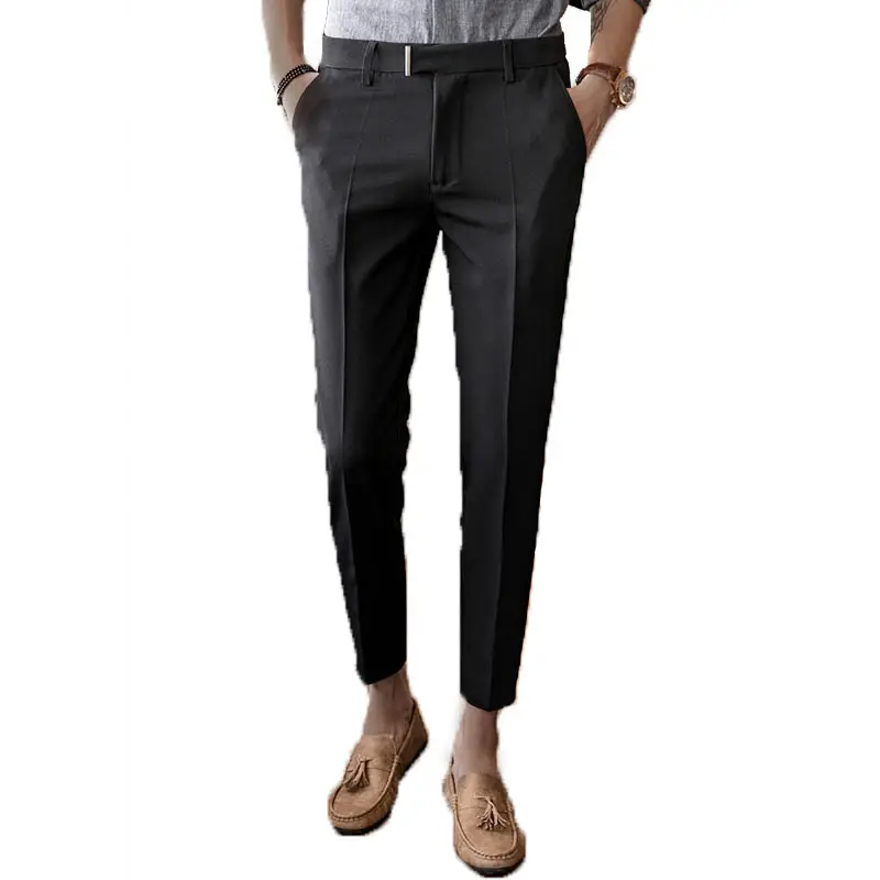 2019 new design hot sales slim fit navy blue men suit pants business trousers for office worker