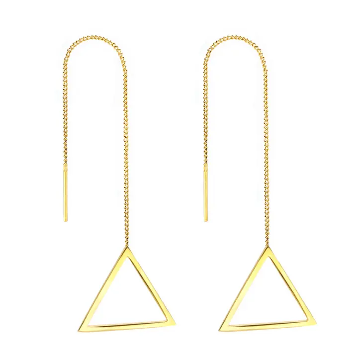 stainless steel 24k gold jewelry wholesale China chain with geometry pendant earrings for women jewelry
