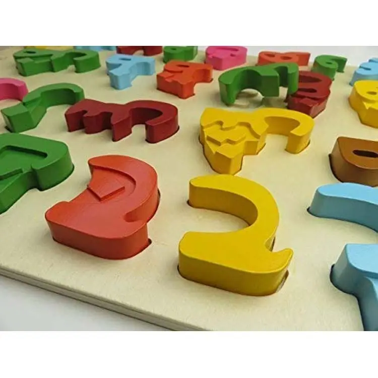 Factory direct custom colour abc arabic alphabet block figure for baby education