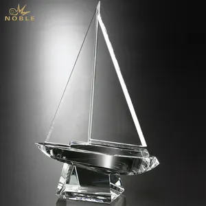 Trofeo de cristal para velero, nuevo estilo, premio de barco de cristal para competiciones de vela