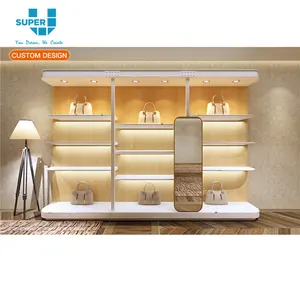 High Quality Luxury Retail Store Wall Mount Handbag Display Shelf Unit Design