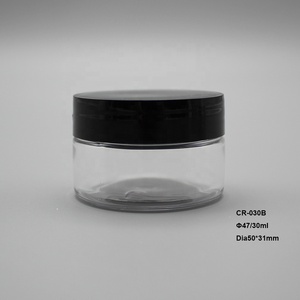 <span class=keywords><strong>30Ml</strong></span> Dia47mm Miệng Rộng Nhỏ Rỗng PET Nhựa Tròn Mặt Kem Mỹ Phẩm Chai Với Đen Nhựa Nắp Và Chèn - Product Image 2