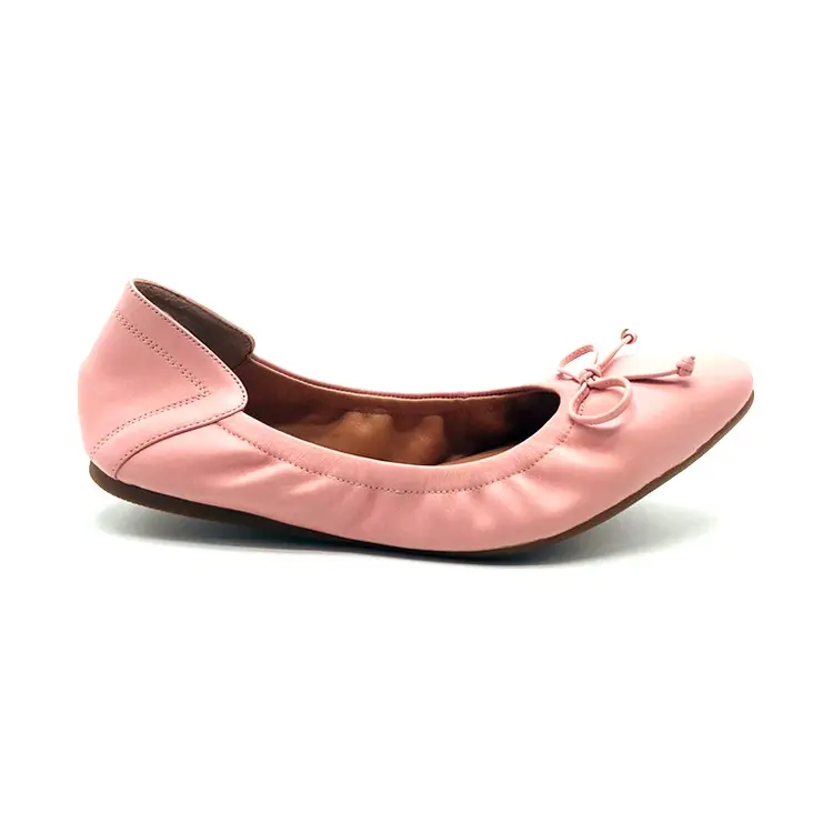 ladies soft flex shoes with round toe women casual soft sole handmade foldable flats real leather shoes