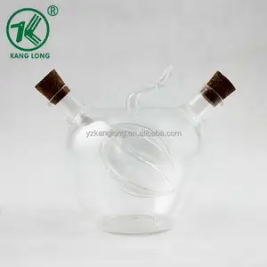 New apple designs transparent high boron silicate glass vinegar bottle /olive oil glass bottle for home decorations