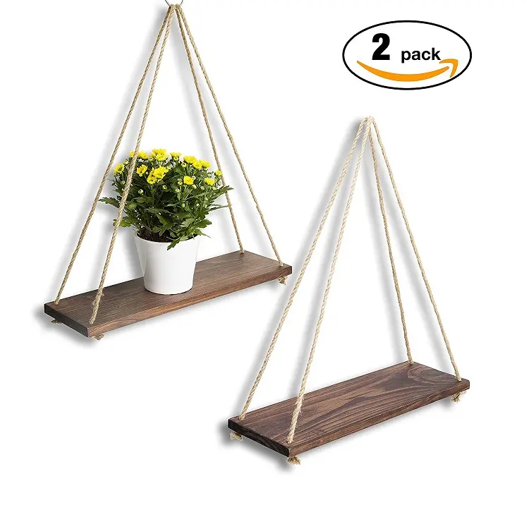 Set von 2 Distressed Holz Schwimm Regale