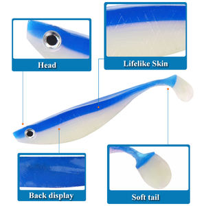 Hunthouse — appât souple avec queue en T pour la pêche, leurre nageur pour attraper des poissons, phosphorescent dans la nuit, <span class=keywords><strong>6</strong></span> pouces, 15cm, 12g - Product Image 5