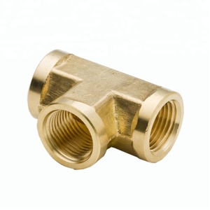 Conector de Tubería de Latón Metálico de 3 Vías Estándar SAE NPT, Conexión Hembra de 1/2\", Superficie Lisa, Reparación Automotriz - Product Image 1