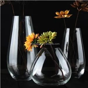 Высококачественная ваза из хрустального стекла, Лидер продаж, простая ваза из переработанного стекла барабанного типа для декора