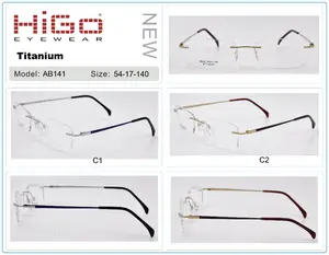 Stock Eyewear Pure Titanium Eyeglasses Rimless Optical Frame Prescription Blue Light Blocking Eyewear