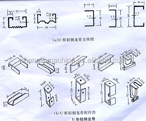 U/Z/C легкая стальная рулонная формовочная машина/C/U профильная Шпилька и гусеничная машина