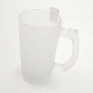 Wholesale 16oz Frosted Gradient Refrigerated Glass Beer Mugs Customizable Sublimation American Parties Wine Soda Plastic Metal