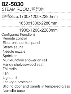 HOT SALE Sauna Steam <strong>Room</strong> <strong>with</strong> Multifunction Shower on Rail - Product Image 4