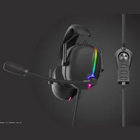 E-sports fone de ouvido gamer, cancelamento de ruído, usb física 7.1, som surround, com luz rgb, high-end, heaphone gaming