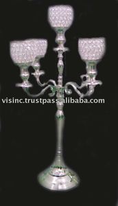 CanDELRARA-Portavelas de bola de cristal con acabado plateado para fiestas de boda-Otras linternas y tarros de velas - Product Image 2