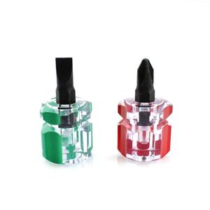Kleine Mini Short Stubby Anti Slip Phillips Schlitz schrauben dreher Set Bits mit <span class=keywords><strong>2</strong></span> Farben Griff