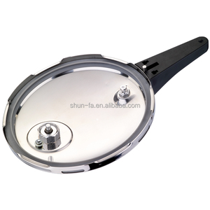 Casserole à induction avec cuiseur à pression en acier inoxydable à pression réglable, poignée noire - Product Image 3