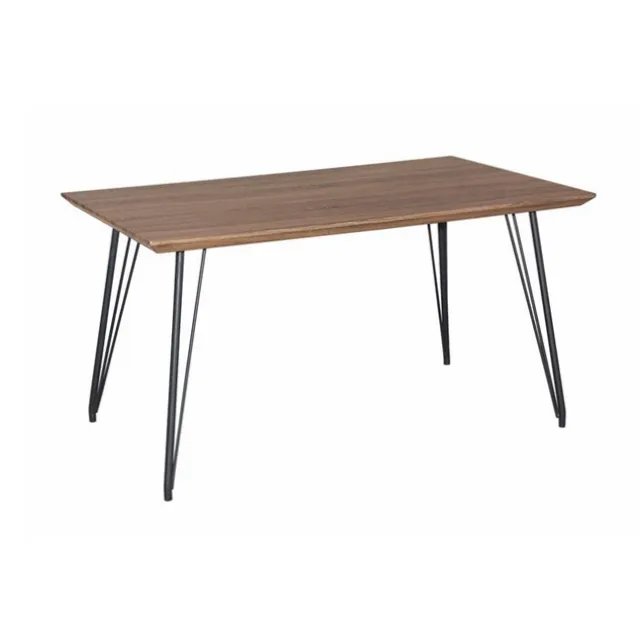Modern simple style metal wooden mdf austere minimalist dining room table