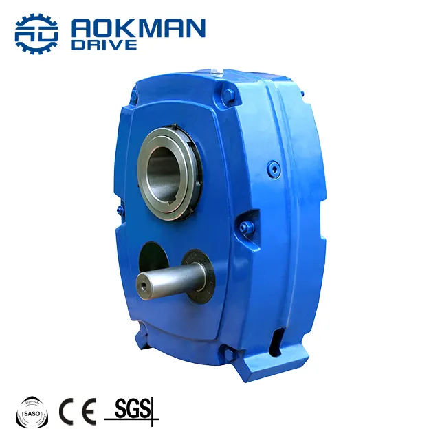 Aokman shaft mount gearbox, rasio 1:5/1:20 seri SMR Motor listrik Pully Reducer kecepatan