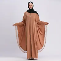 Hoge Kwaliteit Vrouwen Nieuwe Mode Kant Abaya Nida Rits Open Dubai Kaftan