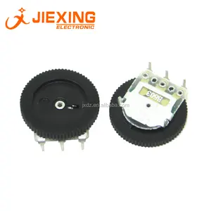 B102 1K B1K 15mm Dial potenciómetro 2*16mm 3pin Mono rueda de engranaje de potenciómetro interruptor de volumen para máquina de cantar