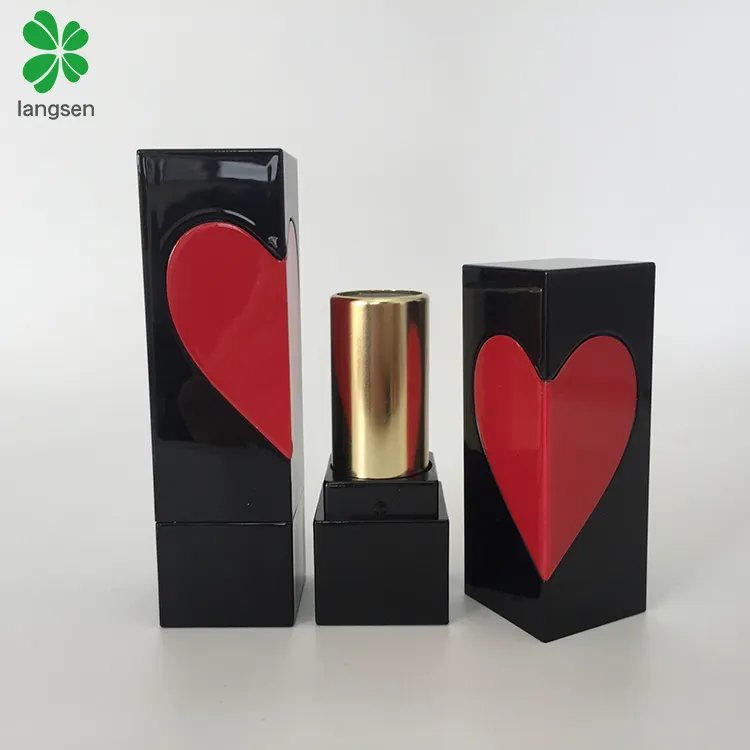 Tabung Lipstik Hati Merah Plastik Kotak Cantik, Wadah Lipstik Bebas BPA, Tabung Lipstik Hati Cinta