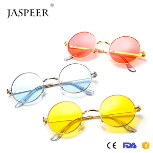 Jaspeer Corea moda colorida pequeñas gafas de sol redondas steampunk océano color metal vintage Hombre gafas de sol 2018 - Product Image 4