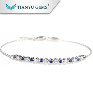 18 K plateó encanto ronda brillante corte moissanite oro <span class=keywords><strong>rosa</strong></span> al por mayor tenis pulsera - Product Image 3