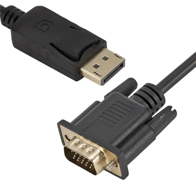 Cabletolink Top Quality 6Ft DisplayPort DP Macho para VGA Masculino Conversor Adaptador Scart 1.8m Cabo para PC
