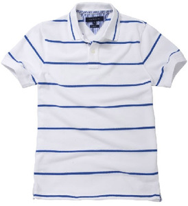 nuova moda blu bianco della banda <span class=keywords><strong>verticale</strong></span> closeout noi polo - Product Image 2