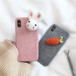 DIY sentía kawaii animal Bear conejo zanahoria gato Guangzhou paño del <span class=keywords><strong>tel</strong></span>éfono móvil para el iPhone x 8 8 más 7 7 más 6 6 Más - Product Image 5