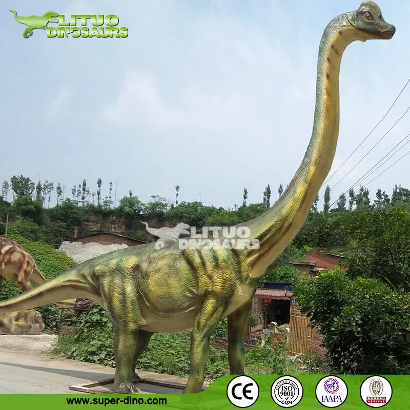 Estatua de resina de tamaño real, modelos de dinosaurio de fibra de vidrio para Mini Golf temático
