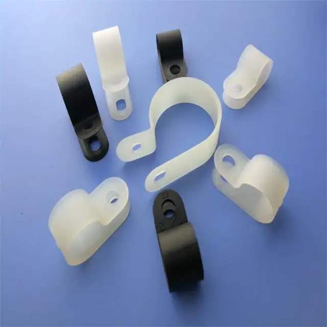 Abrazadera de cable tipo R 1/4, clips de plástico para tornillo de metal, engrosamiento de nailon para cables de fijación