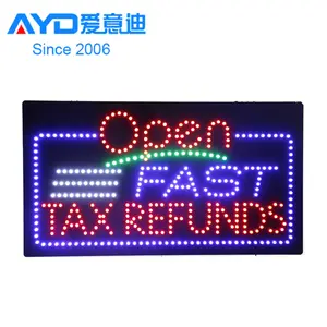 Iklan Dalam Ruangan Kue Panas Tanda Terbuka LED Program Pengembalian Pajak Tampilan LED Tanda Harga Gas