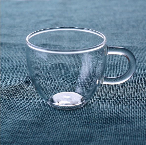 Glass Cup And Saucer Set With Custom Design Glass Cup Set For Tea Coffee Borosilicate Glass Mug