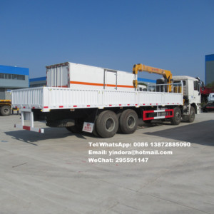 Shacman 8x4 12 375hp 8m شقة شاحنة رفع هيدروليكي شاحنة بذراع تليسكوبي رافعة 14 طن 16 طن - Product Image 3