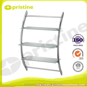 High Quality 3-Tier <b>Glass</b> Chrome Metal Bathroom Rack Taiwan-Made <b>Wall</b> Mount Household Storage Display Rack on Sale at Shopee - Product Image 2