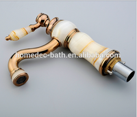 Antique En Laiton & Jade pierre Salle De Bain or Rose robinets D'eau Chaude et Froide Robinet mitigeur de Lavabo
