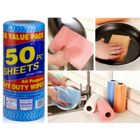 Lingettes en rouleau non tissées jetables, lot de pièces, essuie-tout de cuisine, lingettes de nettoyage