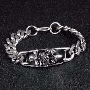 Pulsera de acero inoxidable la Cruz de los hombres de la pulido <span class=keywords><strong>Cadena</strong></span> de Plata Enlace de bicicletas - Product Image 3