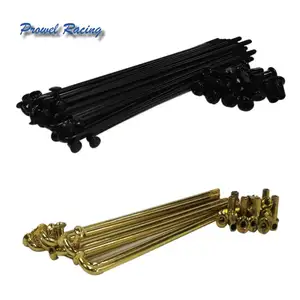 Black and Gold motorcycle carbon steel spokes and nipples for Dirt Bikes