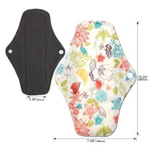 Carvão vegetal de Bambu Reutilizáveis Mulher Sanidade Guardanapo Almofadas almofadas laváveis - Product Image 4