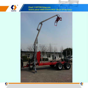 12 T hydraulique remorque forestière avec télescopique grue, log remorque avec grappin - Product Image 2