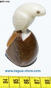 Sculpté à la main Tagua écrou Figurine perroquet oiseau Sculpture Statue Miniature nautique cadeau à collectionner ornement artisanat artisanat naturel - Product Image 4