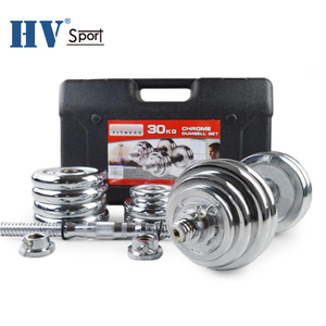 Best price chrome iron full 30 kg dumbbell adjustable set for sale - Product Image 3