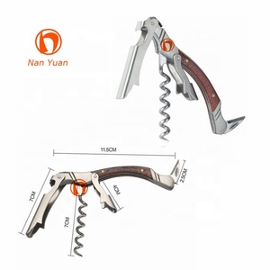 Accesorios de barra superior, abridor de camarero de vino con bisagras dobles, <span class=keywords><strong>sacacorchos</strong></span> con mango de madera - Product Image 6
