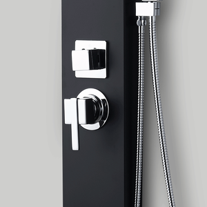 <span class=keywords><strong>Colonne</strong></span> <span class=keywords><strong>de</strong></span> <span class=keywords><strong>douche</strong></span> en alliage d'aluminium peint noir Gentory 2025 avec grand jet <span class=keywords><strong>de</strong></span> pluie supérieur et jets latéraux - Product Image 4